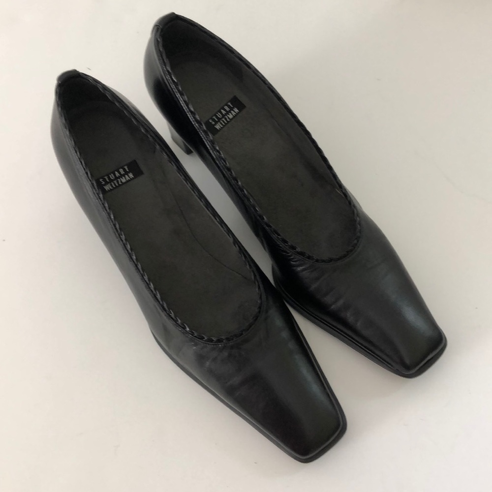 Stuart Weitzman Leather Pumps Braid Trim